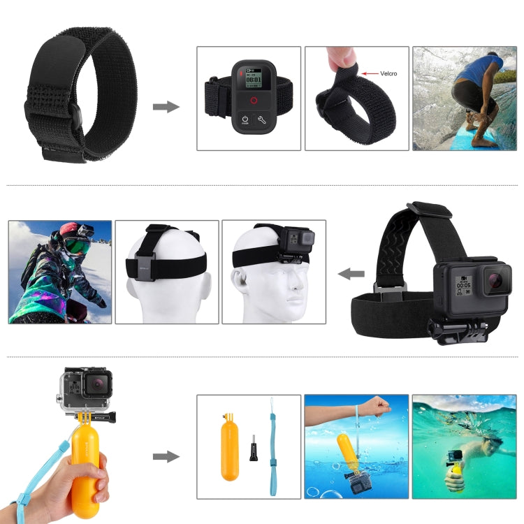 PULUZ 50 in 1 Accessories Total Ultimate Combo Kits with EVA Case (Chest Strap + Suction Cup Mount + 3-Way Pivot Arms + J-Hook Buckle + Wrist Strap + Helmet Strap + Extendable Monopod + Surface Mounts ...  for GoPro, Insta360, DJI and Other Action Cameras -  by PULUZ | Online Shopping UK | buy2fix