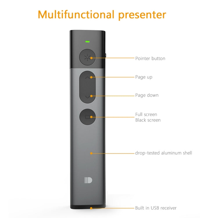 Doosl DSIT032 2.4GHz Wireless Presenter PowerPoint Clicker Representation Remote Control Green Laser Pointer, Control Distance: 100m -  by DOOSL | Online Shopping UK | buy2fix