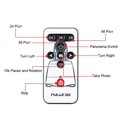 PULUZ Electronic 360 Degree Rotation Panoramic Head with Remote Controller for Smartphones, GoPro, DSLR Cameras(Red) - Camera Accessories by PULUZ | Online Shopping UK | buy2fix