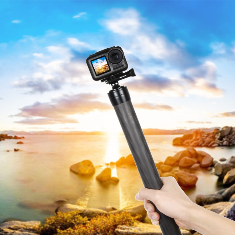 PULUZ Carbon Fiber Extension Monopod Pole Rod Extendable Stick for DJI / MOZA / Feiyu V2 / Zhiyun G5 / SPG Gimbal, Length: 35cm(Black) - DJI & GoPro Accessories by PULUZ | Online Shopping UK | buy2fix