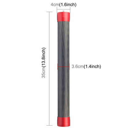 PULUZ Carbon Fiber Extension Monopod Pole Rod Extendable Stick for DJI / MOZA / Feiyu V2 / Zhiyun G5 / SPG Gimbal, Length: 35cm(Red) - DJI & GoPro Accessories by PULUZ | Online Shopping UK | buy2fix