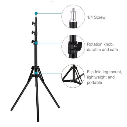 PULUZ Reverse Foldable 4 Sections 1.8m Height Tripod Mount Holder for Vlogging Video Light  Live Broadcast Kits(Black) - Camera Accessories by PULUZ | Online Shopping UK | buy2fix