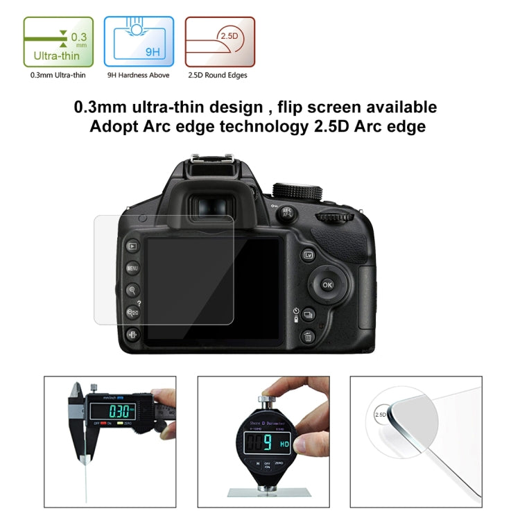 PULUZ 2.5D 9H Tempered Glass Film for Nikon D3200, Compatible with D3100 /  D3300 / D3400 / AW130S / W300, Canon SX410 / SX400 / SX430 / SX510 / SX500 / SX530 / SX170, Pentax K50 / K30 / K5 / K7 / K-01 / Samsung WB10 - Camera Accessories by PULUZ | Online Shopping UK | buy2fix