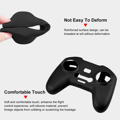 For DJI FPV Combo Remote Control PULUZ Silicone Protective Case with Neck Strap(Black) - Cases & Bags by PULUZ | Online Shopping UK | buy2fix