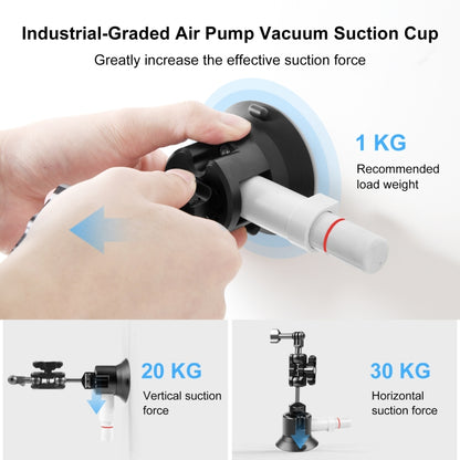 PULUZ 3 inch Car Single Pump Suction Cup Aluminum Alloy Mount (Black) - Holder by PULUZ | Online Shopping UK | buy2fix