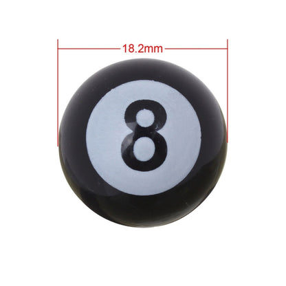 Universal 8mm American Billiards No.8 Ball Style Plastic Car Tire Valve Caps, Pack of 4(Black) - In Car by buy2fix | Online Shopping UK | buy2fix