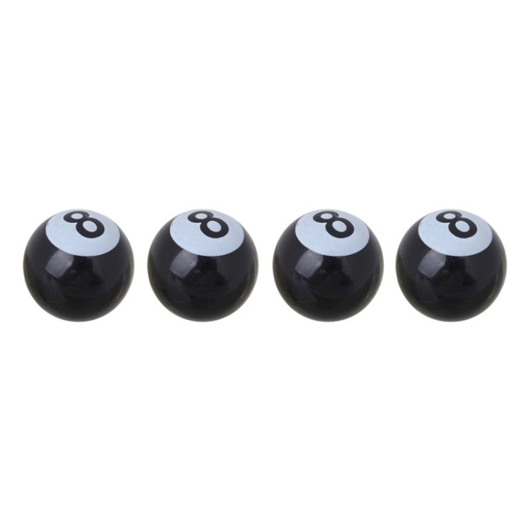 Universal 8mm American Billiards No.8 Ball Style Plastic Car Tire Valve Caps, Pack of 4(Black) - In Car by buy2fix | Online Shopping UK | buy2fix