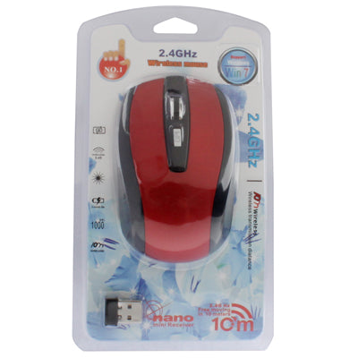 2.4 GHz 800~1600 DPI Wireless 6D Optical Mouse with USB Mini Receiver, Plug and Play, Working Distance up to 10 Meters (Red) - Computer & Networking by buy2fix | Online Shopping UK | buy2fix