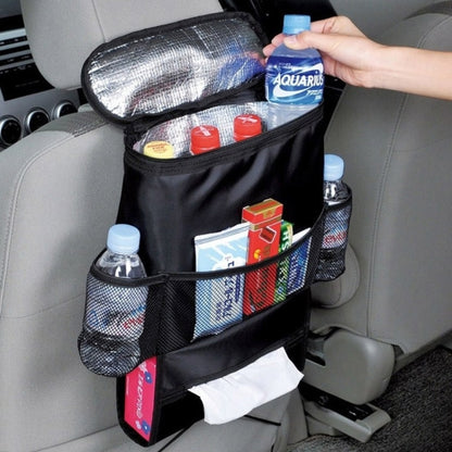 Multi-Pocket Insulation Cold Car Seat Back Storage Bag(Black) - Stowing Tidying by buy2fix | Online Shopping UK | buy2fix