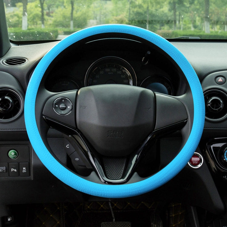 Silicone Rubber Car Steering Wheel Cover, Outside Diameter: 36cm(Blue) - Steering Wheel Accessories by buy2fix | Online Shopping UK | buy2fix