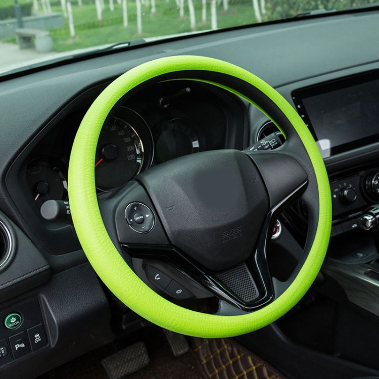 Silicone Rubber Car Steering Wheel Cover, Outside Diameter: 36cm(Green) - Steering Wheel Accessories by buy2fix | Online Shopping UK | buy2fix