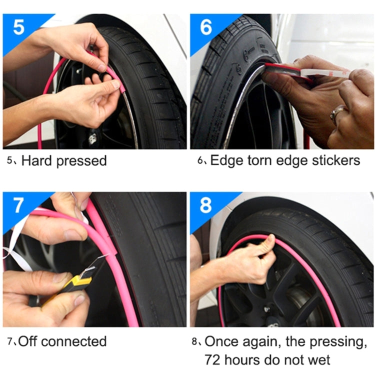 Universal Decorative Scratchproof Stickup 8M Flexible Car Wheel Hub TRIM Mouldings Decoration Strip(Black) - Decorative Strip by buy2fix | Online Shopping UK | buy2fix