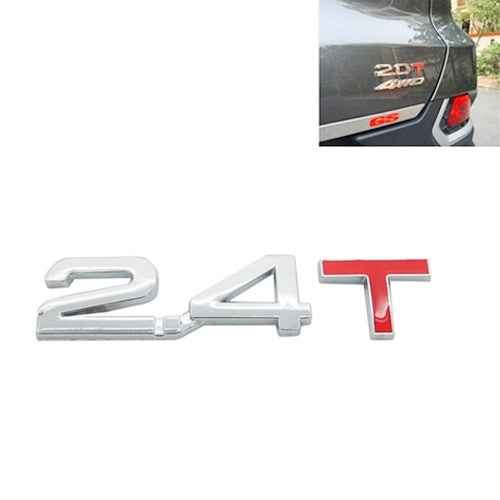 3D Universal Decal Chromed Metal 2.4T Car Emblem Badge Sticker Car Trailer Gas Displacement Identification, Size: 8.5x2.5 cm - 3D Metal Sticker by buy2fix | Online Shopping UK | buy2fix