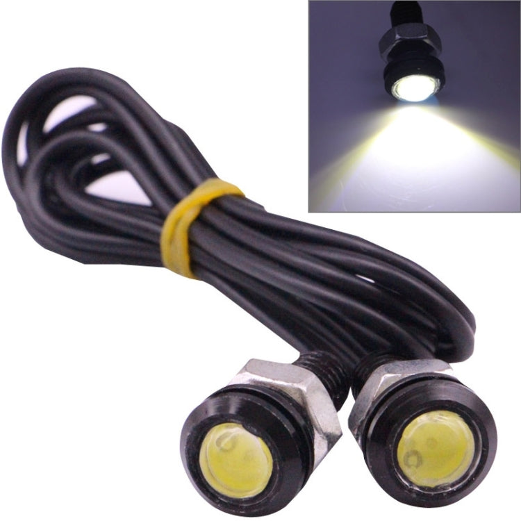 2 PCS 2x 2W Waterproof Eagle Eye Light White LED Light for Vehicles, Cable Length: 60cm(Black) - In Car by buy2fix | Online Shopping UK | buy2fix