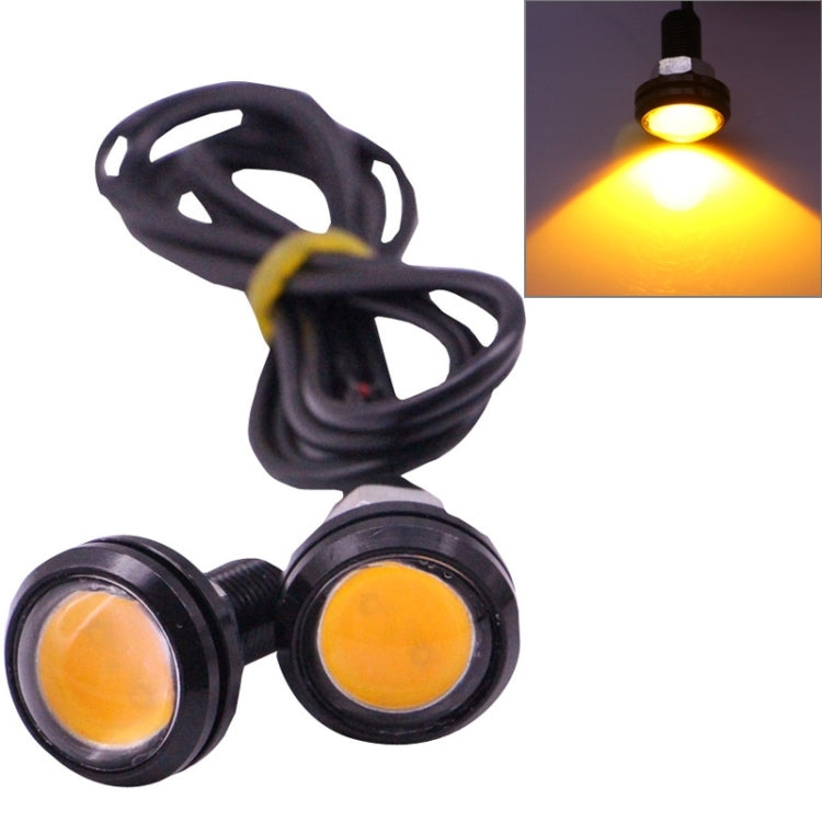 2 PCS 2x 3W 120LM Waterproof Eagle Eye Light Yellow LED Light for Vehicles, Cable Length: 60cm(Black) - In Car by buy2fix | Online Shopping UK | buy2fix