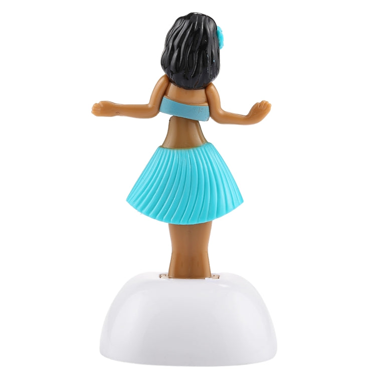 Solar Powered Bobble Head Dancing Toy Car Decoration Ornament Cute Hula Princess(Blue) - Ornaments by buy2fix | Online Shopping UK | buy2fix