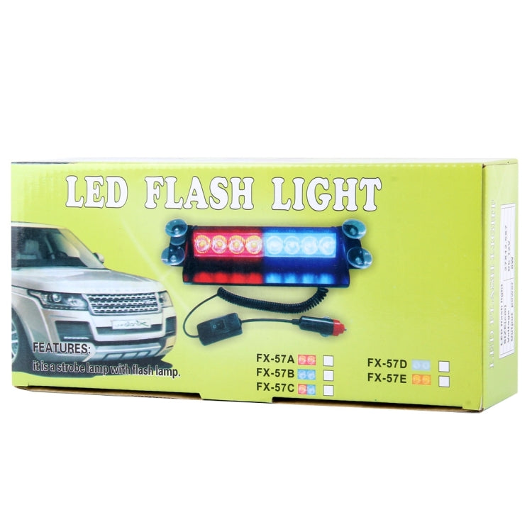 8W 800LM 8-LED Red Light 3-Modes Adjustable Angle Car Strobe Flash Dash Emergency Light Warning Lamp with Suckers, DC 12V - In Car by buy2fix | Online Shopping UK | buy2fix