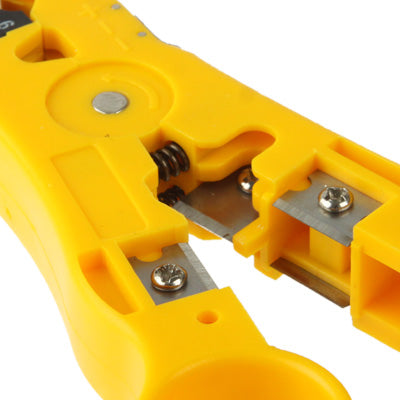 Multi-function Coaxial Cable / Network Cable / Phone Line / Flat Cable Stripper(Yellow) - Lan Cable and Tools by buy2fix | Online Shopping UK | buy2fix