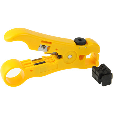 Multi-function Coaxial Cable / Network Cable / Phone Line / Flat Cable Stripper(Yellow) - Lan Cable and Tools by buy2fix | Online Shopping UK | buy2fix