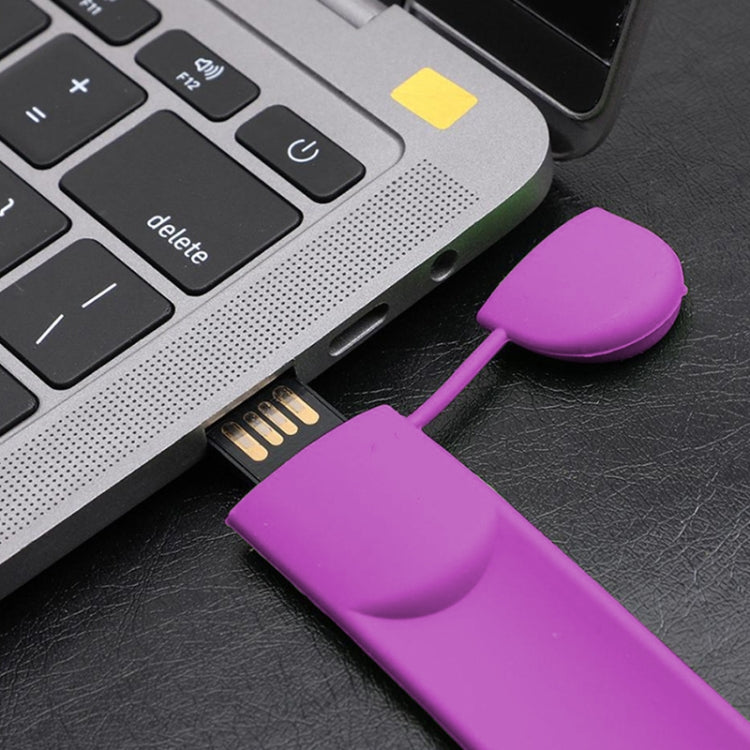 Silicone Bracelet USB Flash Disk with 4GB Memory(Purple) - USB Flash Drives by buy2fix | Online Shopping UK | buy2fix