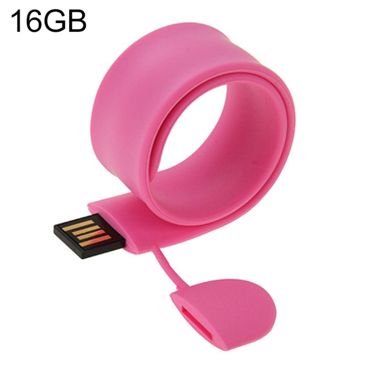 Silicone Bracelet USB Flash Disk with 16GB Memory(Pink) - USB Flash Drives by buy2fix | Online Shopping UK | buy2fix