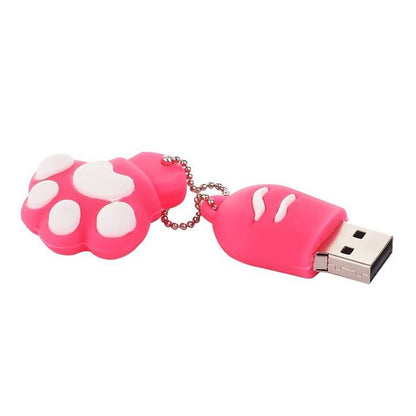 4GB Bear Paw Shaped Silicone USB 2.0 Flash Disk with Anti Dust Cup(Red plum) - USB Flash Drives by buy2fix | Online Shopping UK | buy2fix