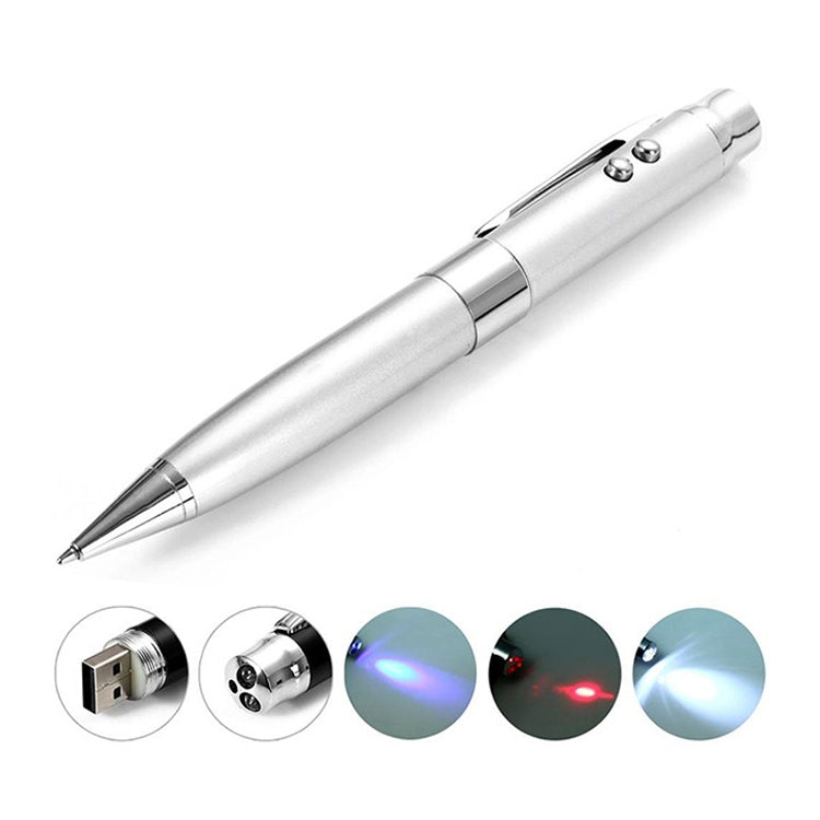 3 in 1 Laser Pen Style USB Flash Disk, Silver (2GB) - Computer & Networking by buy2fix | Online Shopping UK | buy2fix