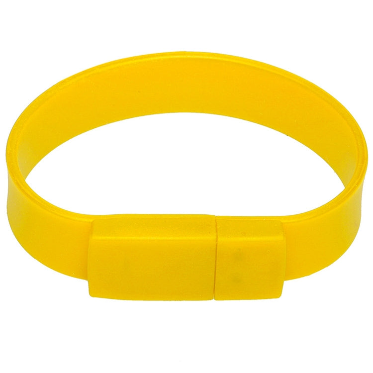 8GB Silicon Bracelets USB 2.0 Flash Disk(Yellow) - USB Flash Drives by buy2fix | Online Shopping UK | buy2fix