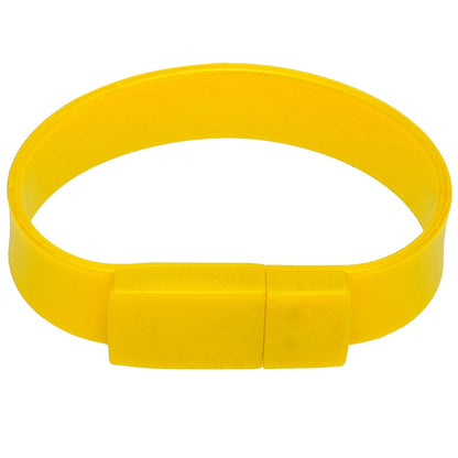 2GB Silicon Bracelets USB 2.0 Flash Disk(Yellow) - USB Flash Drives by buy2fix | Online Shopping UK | buy2fix