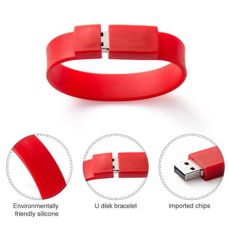 2GB Silicon Bracelets USB 2.0 Flash Disk(White) - USB Flash Drives by buy2fix | Online Shopping UK | buy2fix