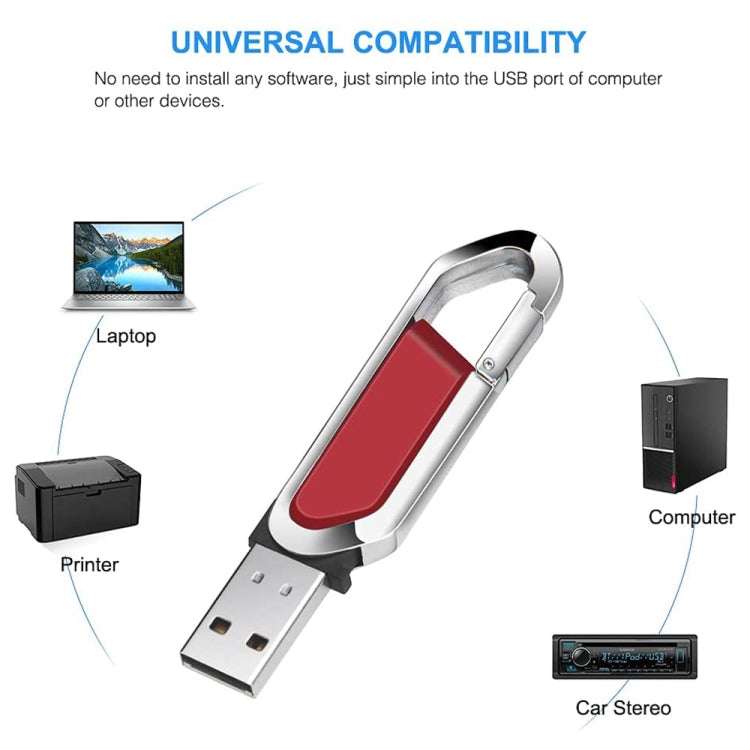 2GB Metallic Keychains Style USB 2.0 Flash Disk (Red)(Red) - Computer & Networking by buy2fix | Online Shopping UK | buy2fix