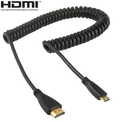 1.4 Version, Gold Plated Mini HDMI Male to HDMI Male Coiled Cable, Support 3D / Ethernet, Length: 60cm (can be extended up to 2m) -  by buy2fix | Online Shopping UK | buy2fix