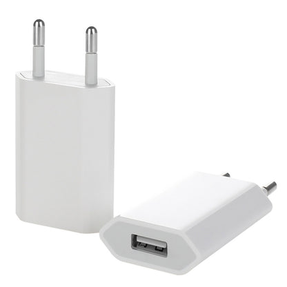 High Quality 5V / 1A EU Plug USB Charger Adapter For  iPhone, Galaxy, Huawei, Xiaomi, LG, HTC and Other Smart Phones, Rechargeable Devices(White) - Apple Accessories by buy2fix | Online Shopping UK | buy2fix