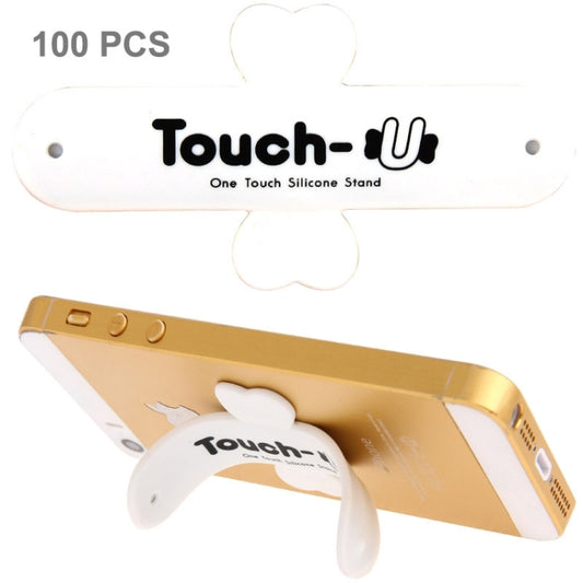 100 PCS Touch-u One Touch Universal Silicone Stand Holder(White) - Desktop Holder by buy2fix | Online Shopping UK | buy2fix