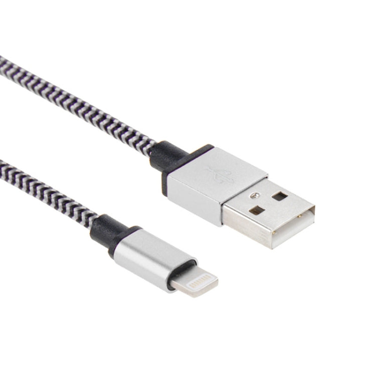 2m Woven Style 8 Pin to USB Sync Data / Charging Cable(Silver) - Normal Style Cable by buy2fix | Online Shopping UK | buy2fix