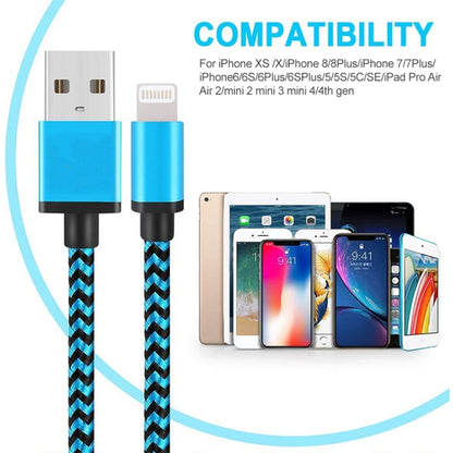 2m Woven Style 8 Pin to USB Sync Data / Charging Cable(Silver) - Normal Style Cable by buy2fix | Online Shopping UK | buy2fix