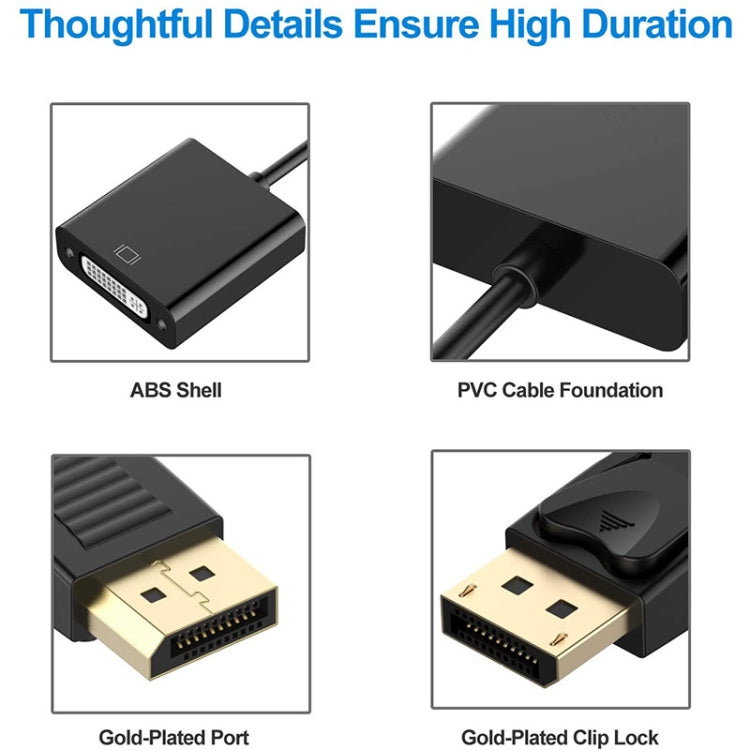 DisplayPort Male to DVI 24+5 Female Adapter, Cable Length: 12cm(Black) -  by buy2fix | Online Shopping UK | buy2fix