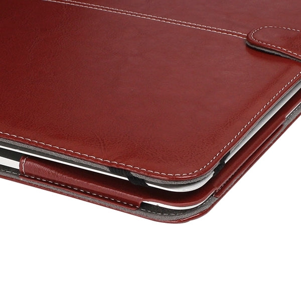 For 11.6 inch MacBook Air Notebook Leather Case with Snap Fastener(Brown) - MacBook Air Cases by buy2fix | Online Shopping UK | buy2fix