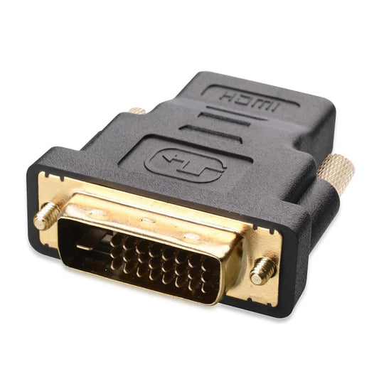 HDMI 19Pin Female to DVI 24+1 Pin Male adapter (Gold Plated)(Black) - Adapter by buy2fix | Online Shopping UK | buy2fix