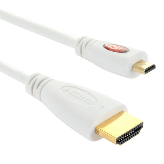 1m Gold Plated Micro HDMI Male to HDMI Male Cable, 1.4 Version(White)(White) - Cable by buy2fix | Online Shopping UK | buy2fix