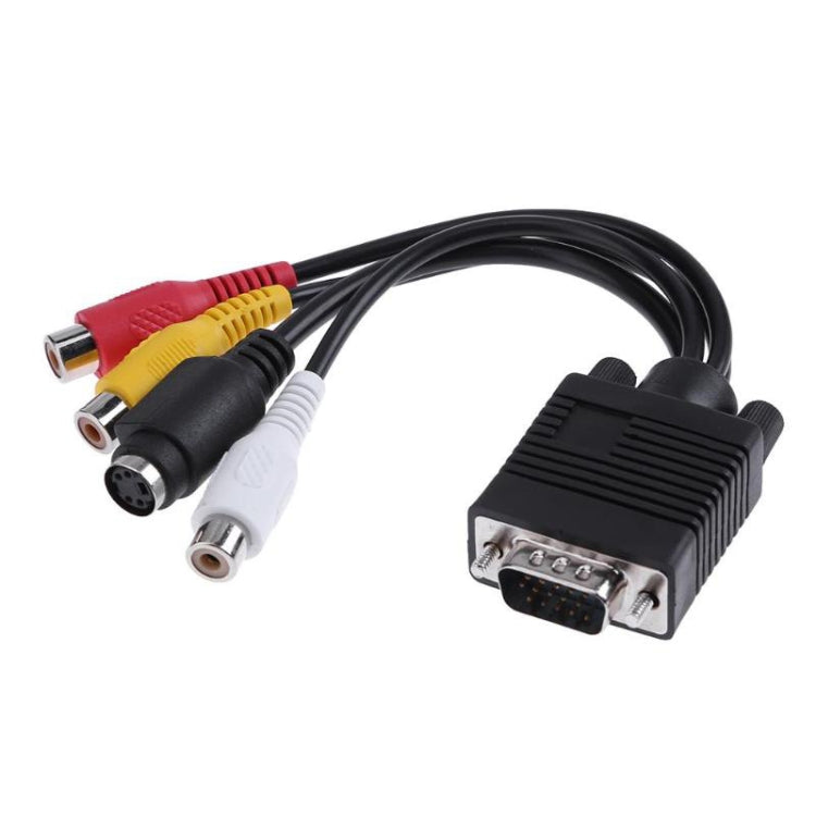 VGA to S-Video AV RCA TV Converter Cable Adapter with 2 Audio Cable - Computer & Networking by buy2fix | Online Shopping UK | buy2fix