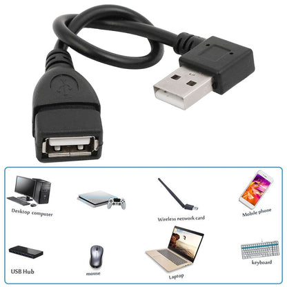 90 Degree USB 2.0 AM to AF Adapter Cable, Length: 25cm - USB Cable by buy2fix | Online Shopping UK | buy2fix