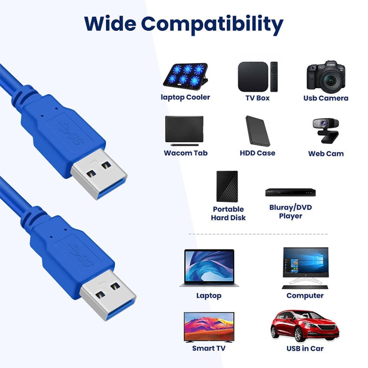 USB 3.0 A Male to A Male AM-AM Extension Cable, Length: 1m - USB 3.0 by buy2fix | Online Shopping UK | buy2fix