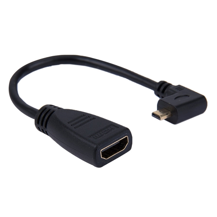 17cm 90 Degree Micro HDMI Right-toward Male to HDMI Female Cable Adapter(Black) -  by buy2fix | Online Shopping UK | buy2fix