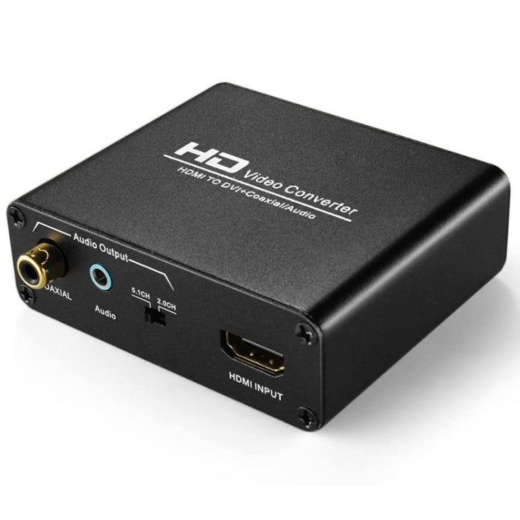 HDV-339 Full HD HDMI to DVI + Digital Coax / Analog Stereo Audio Converter Adapter(Black) - Converter by buy2fix | Online Shopping UK | buy2fix