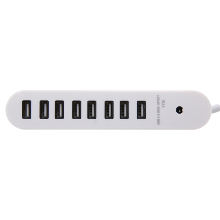 8 Ports USB 2.0 Portable Oval Hub, Length: 50cm(White) - USB 2.0 HUB by buy2fix | Online Shopping UK | buy2fix