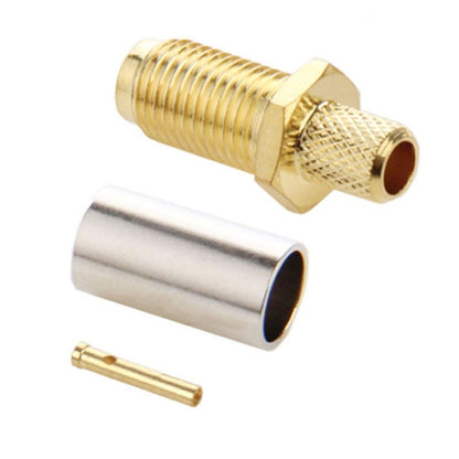 10 PCS Gold Plated SMA Female Crimp RF Connector Adapter for RG58 / RG400 / RG142 / LMR195 Cable - Connectors by buy2fix | Online Shopping UK | buy2fix