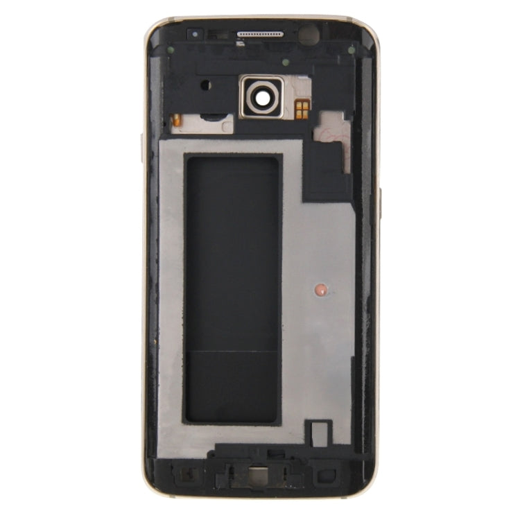 Full Housing Cover (Front Housing LCD Frame Bezel Plate + Back Plate Housing Camera Lens Panel + Battery Back Cover ) for Galaxy S6 Edge / G925(Gold) - Repair & Spare Parts by buy2fix | Online Shopping UK | buy2fix