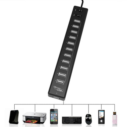 12-Port USB 2.0 HUB，Suitable for Notebook / Netbook(Black) - USB 2.0 HUB by buy2fix | Online Shopping UK | buy2fix