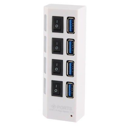 4 Ports USB 3.0 HUB, Super Speed 5Gbps, Plug and Play, Support 1TB (White) - USB 3.0 HUB by buy2fix | Online Shopping UK | buy2fix